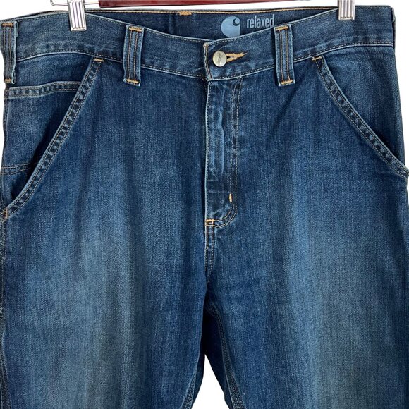 Carhartt Relaxed Fit Carpenter Straight Leg Jeans 31X34 Cotton Durable Workwear - Picture 2 of 9